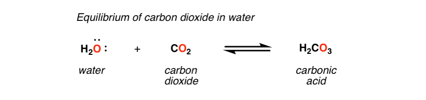 水和co2在溶液中形成碳酸的平衡，co2, h2o和h2co3的浓度没有净变化