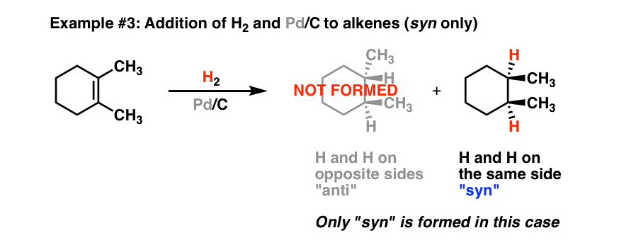 h2和pd-c烯烃只给syn立体化学
