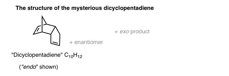 二环戊二烯存在endo和挂式的混合产品