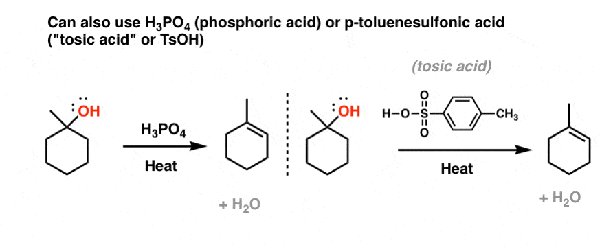 其他选择e1消除醇使用磷酸h3po4或除了酸tsoh