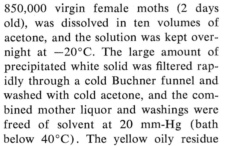 850000年处女女mothswere溶解在丙酮的十卷