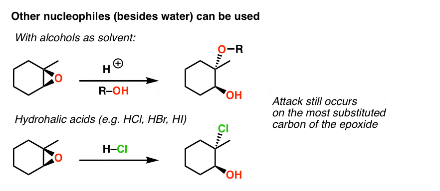 亲核试剂除水也可以使用,如醇类和hydrohalic酸