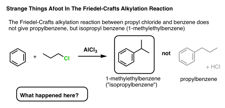friedel crafts烷基化反应中卤代烷重排的实例