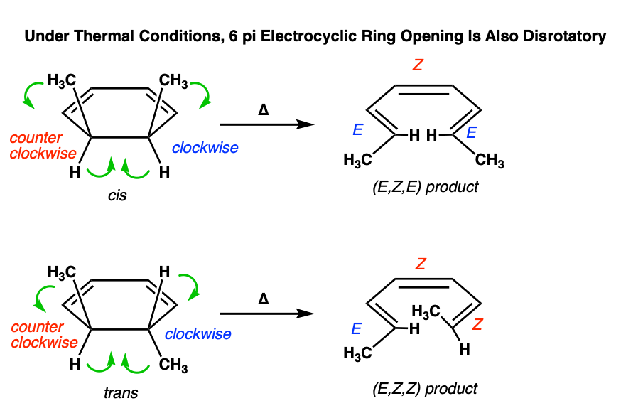 12-thermal 6πelectrocyclic开环是对旋
